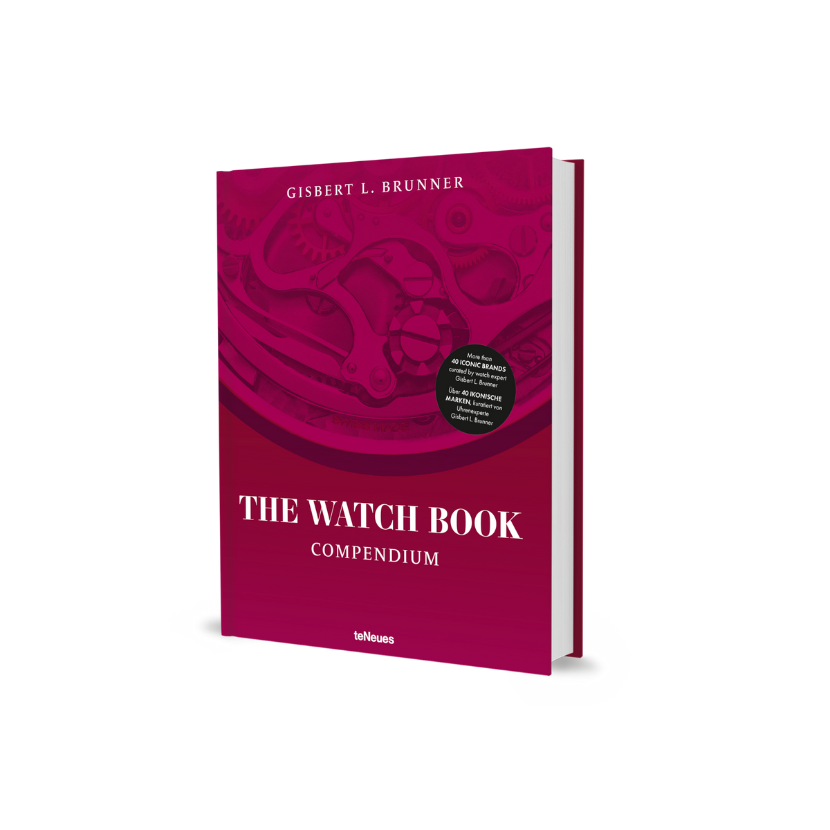 Pink book titled 'The Watch Book Compendium' by Gisbert L. Brunner on a white background