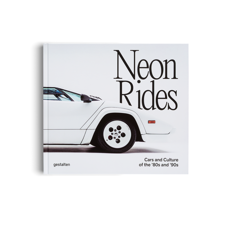 Book titled 'Neon Rides' featuring a car on the cover with 'gestalten' branding.