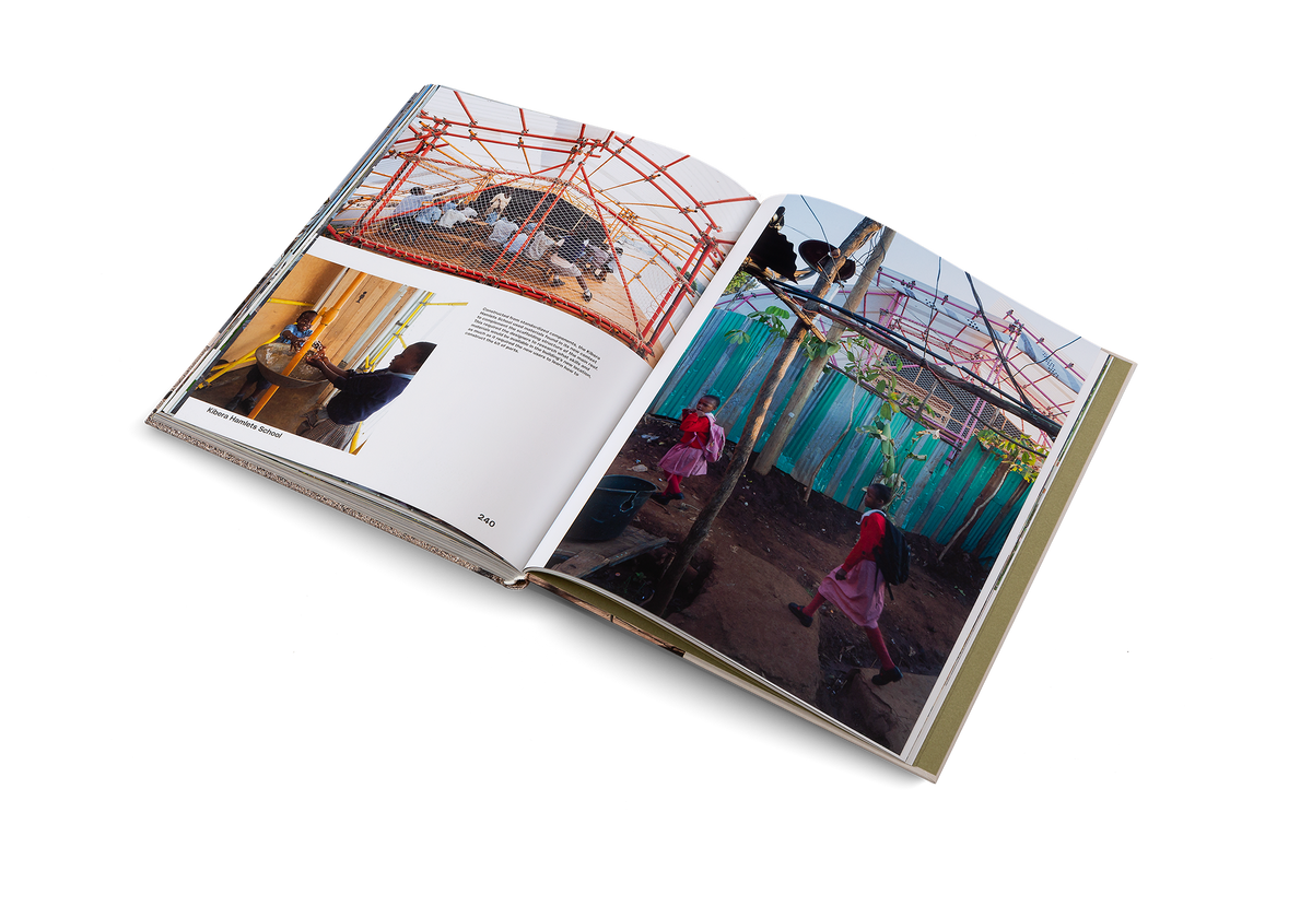 Constructed from standardized components, the Kibera Hamlets School is designed by architects SelgasCano and Helloeverything. The building used materials found in its new context to complement the scaffolding structure of the main roof. This required the designers to research what skills and materials would be available in the building’s new location, as much as it required the new users to learn how to construct the kit of parts. Find out more about this project in Building for Change by Ruth Lang.