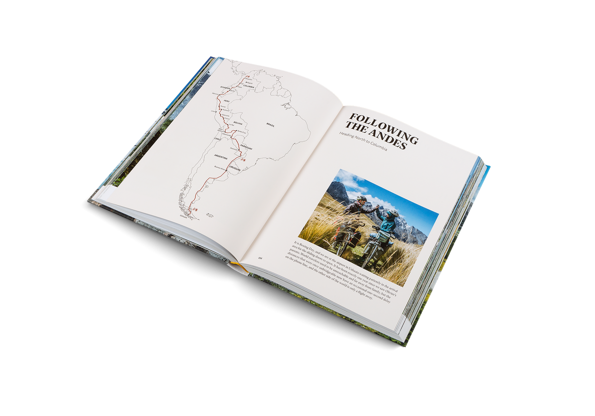 Olivier van Herck and Zoë Agasi following the Andes mountains in Leaving the Comfort Zone, a book by gestalten.