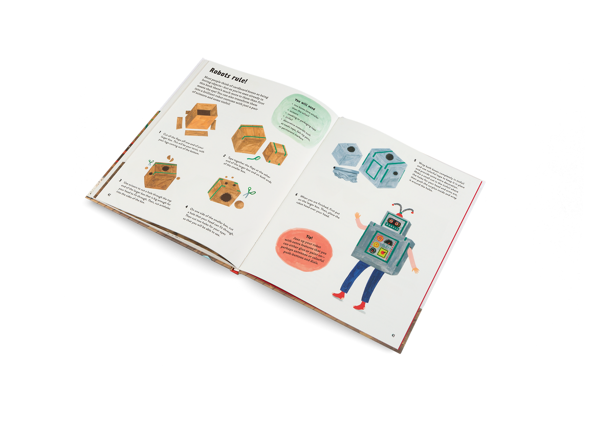 Most people think of cardboard boxes as being boring objects—but as you’ve seen already in this book there’s much more to them than first meets the eye! You can also transform them into a brilliant robot costume with just a pair of scissors and some tinfoil. Let's Play Indoors! shows you how to became a robot.