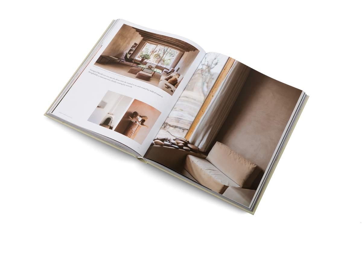 Georgia O’Keeffe was very specific about what she wanted to see and curated her field of vision as thoughtfully as museums were already curating her artwork. Her house appears in Living In by gestalten and Openhouse
