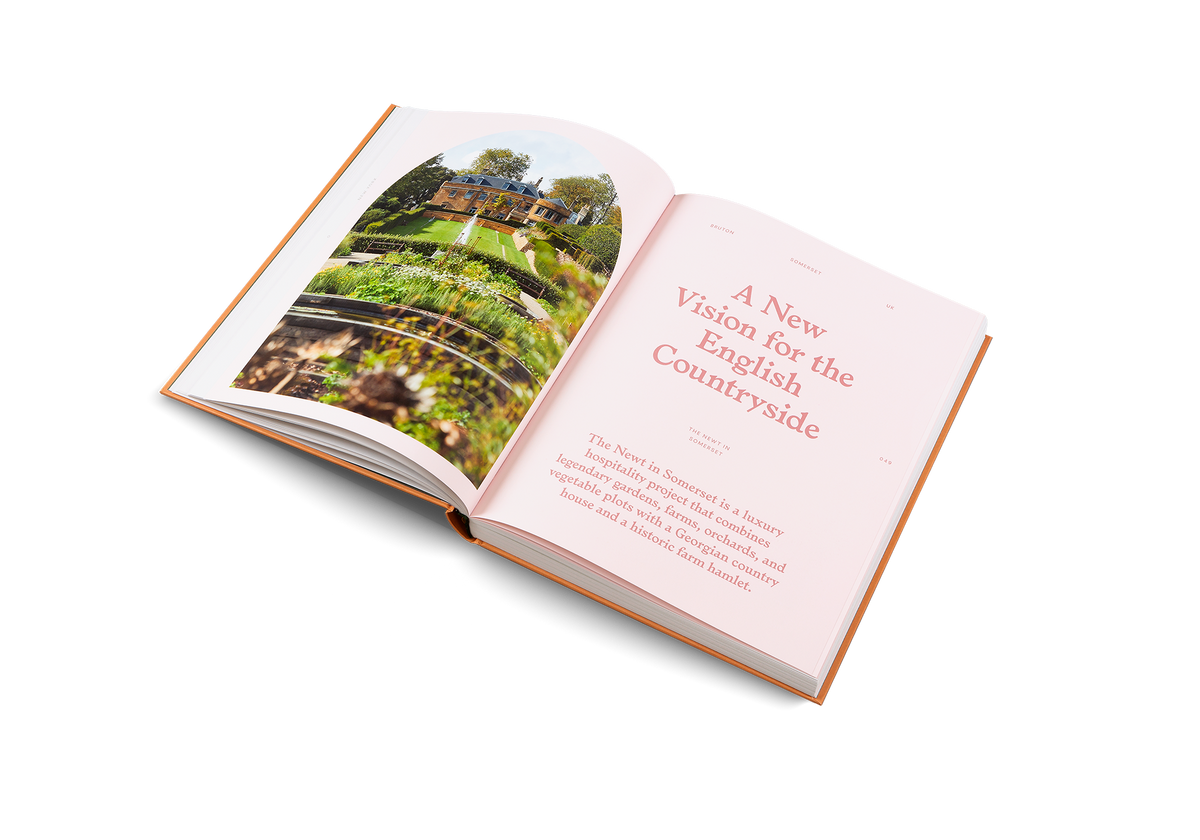 The Newt in Somerset is a luxury hospitality project that combines legendary gardens, farms, orchards, and vegetable plots with a Georgian country house and a historic farm hamlet. This beautiful hotel is featured in Slow Escapes by gestalten.