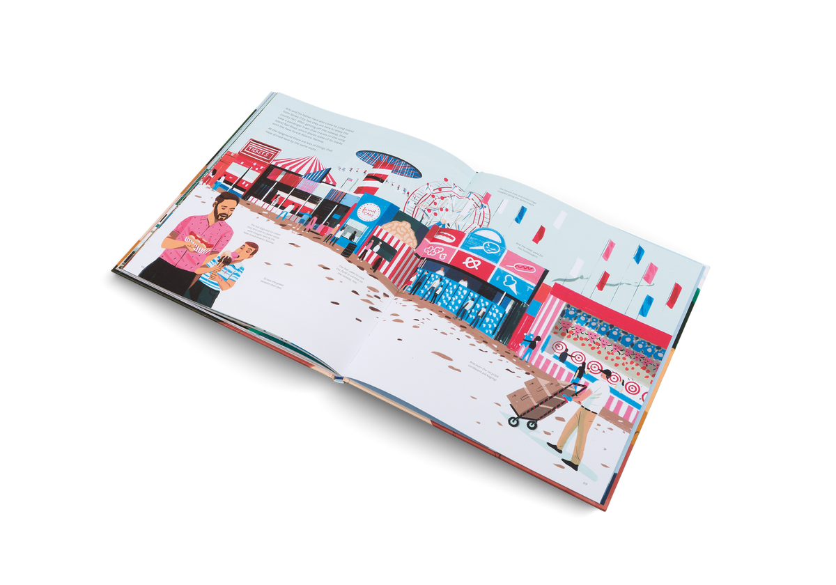 After getting off the subway, they take a passenger train that travels on the Long Island Rail Road, which shares some of its tracks with the New York & Atlantic Railway. Meet Arlo and his father in Tales of the Rails by Little Gestalten