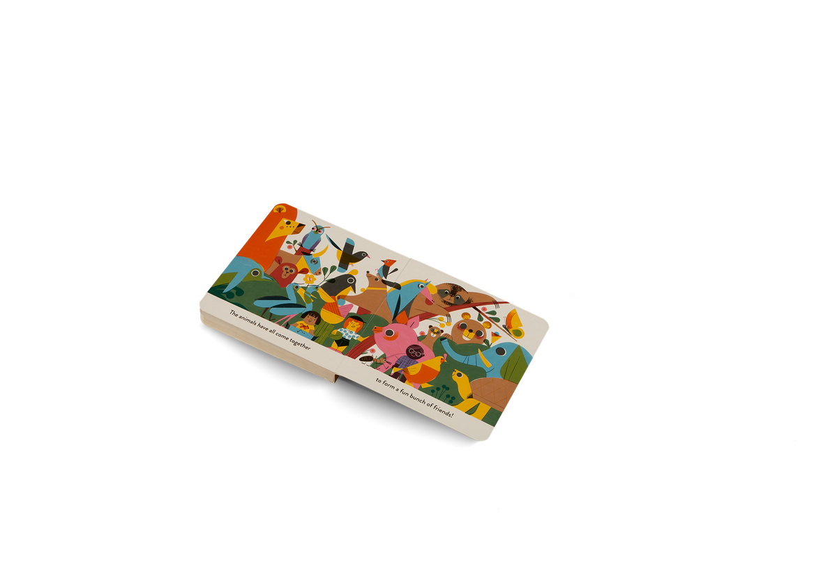 Showcasing animals big and small, from beloved pets to friendly beasts, The Animal Show helps develop an awareness of the animal kingdom for very young children. Printed on thick cardboard, this book opens the Little Gestalten library for minds that are very new to the world.