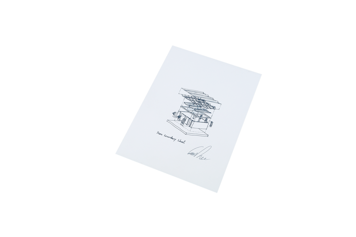 Print made by Diébédo Francis Kéré, Pritzker Prize winner, which is included in ArchDaily's Guide to Good Architecture