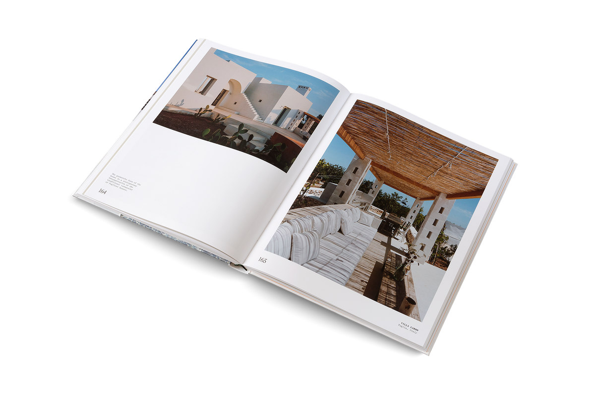 Though the Villa Cardo has been extensively derived from traditional Pugliese houses—down to the authentic chianca limestone flooring—the interiors lend a contemporary, minimal aesthetic designed by the Studio Andrew Trotter.
