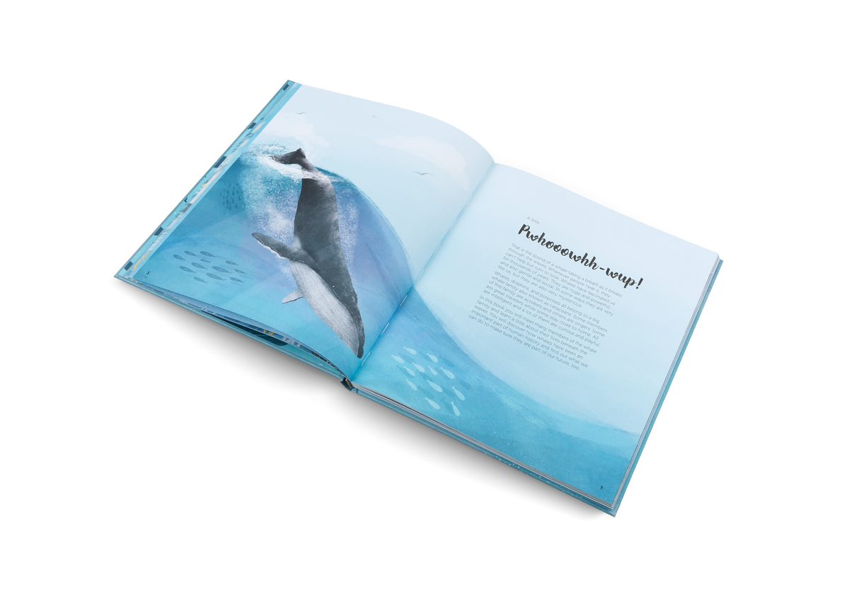 The World of Whales is a book about whales and sea life