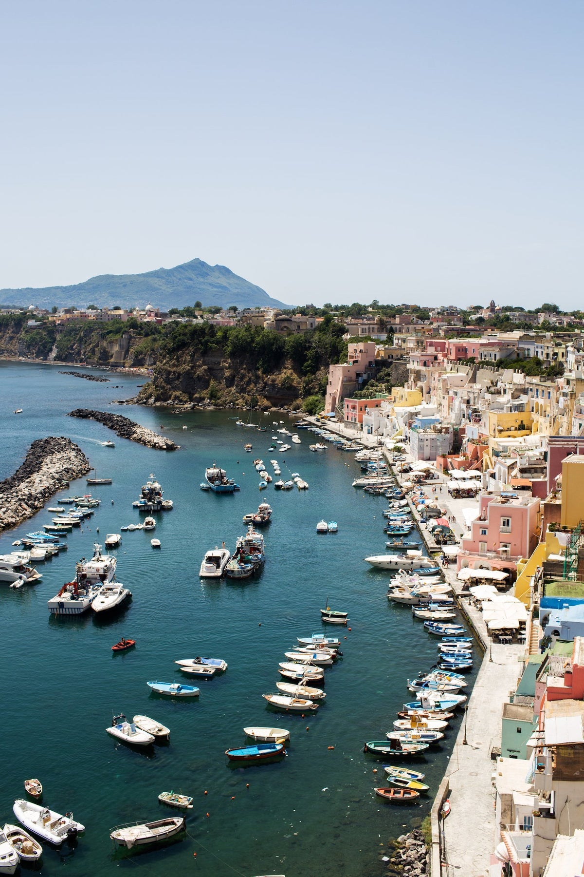 An harbor on the sea with boats