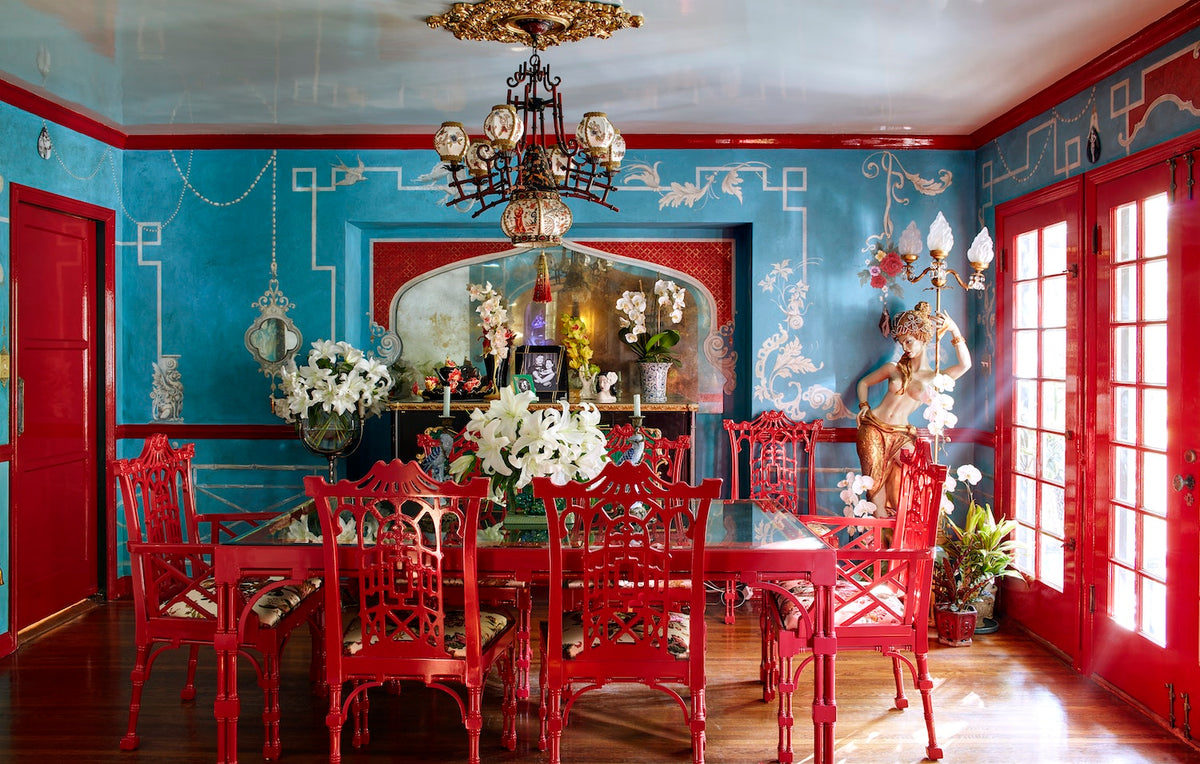 Dita von Teese opens the doors of her glamorous house in Hollywood. This maximalist project is featured in Living to the Max by gestalten.