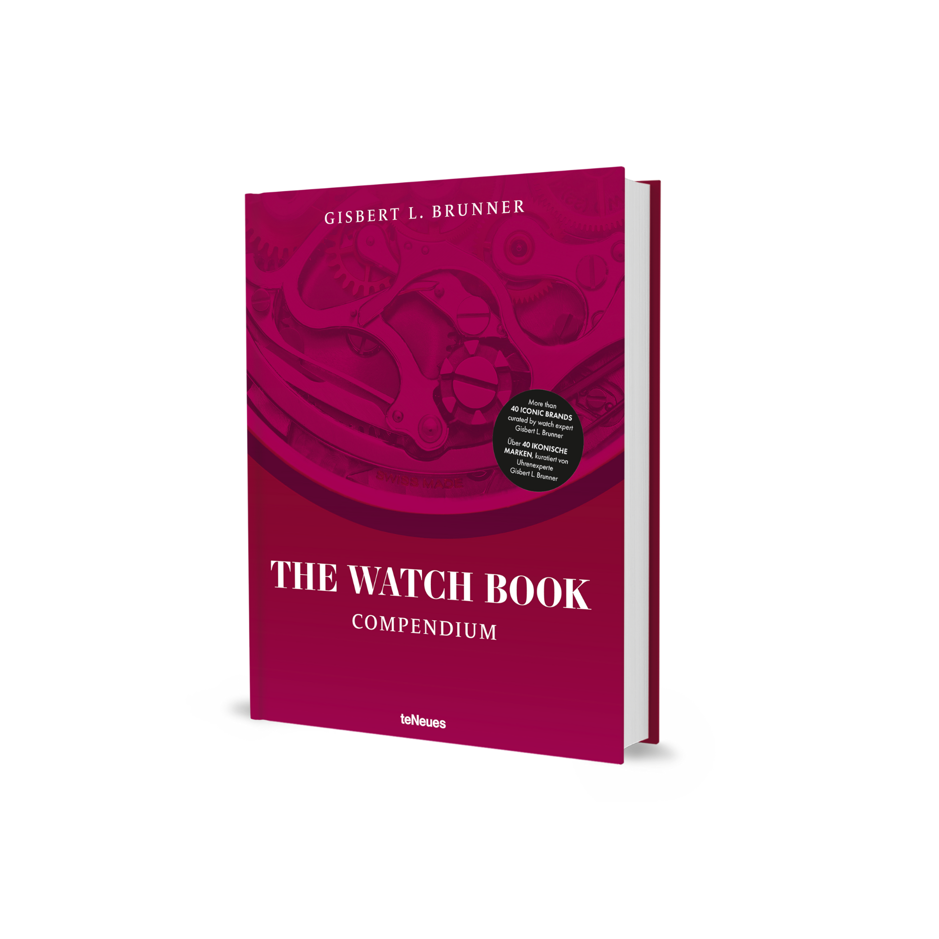 Pink book titled 'The Watch Book Compendium' by Gisbert L. Brunner on a white background