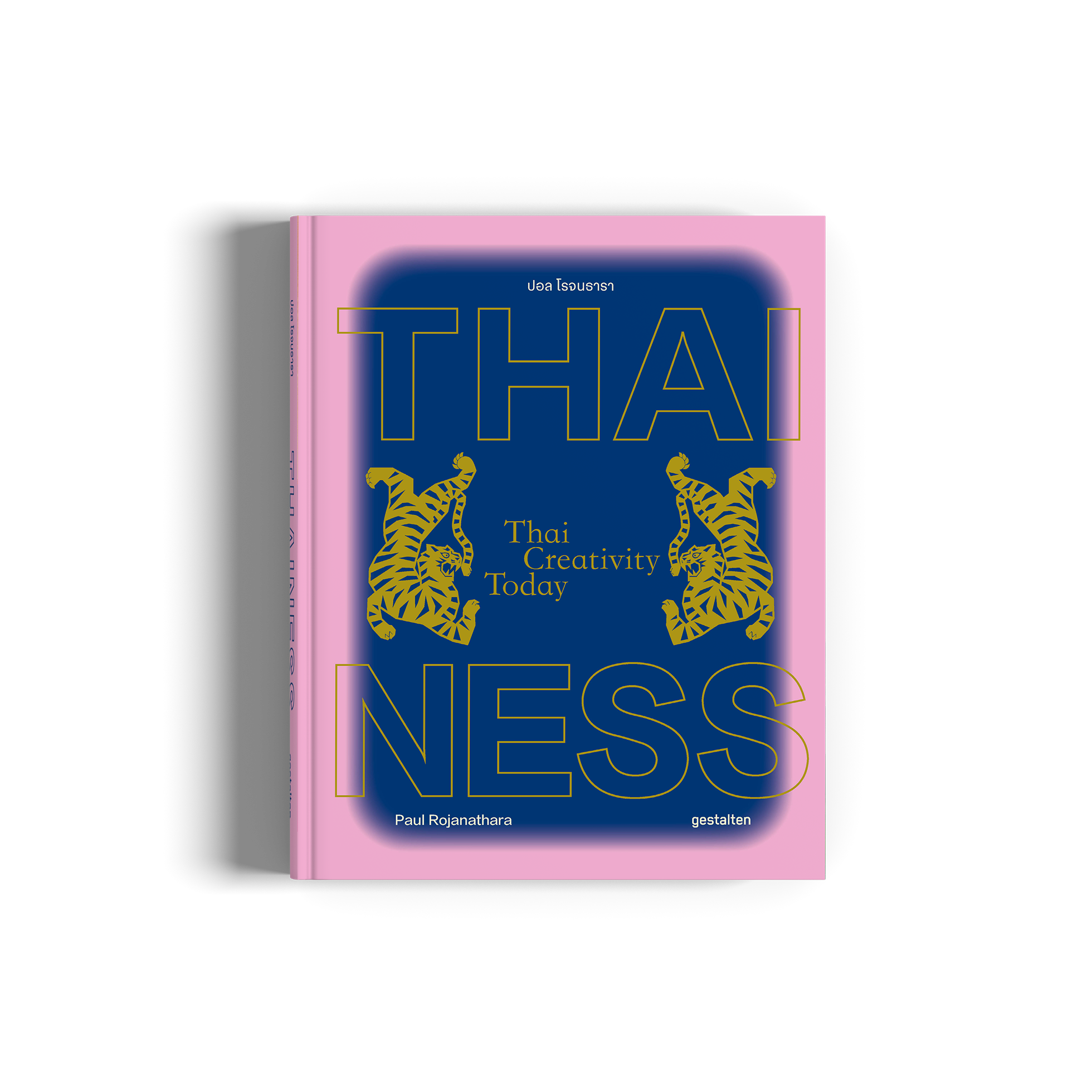 Book titled 'Thai Creativity Today' with pink and blue design on a white background