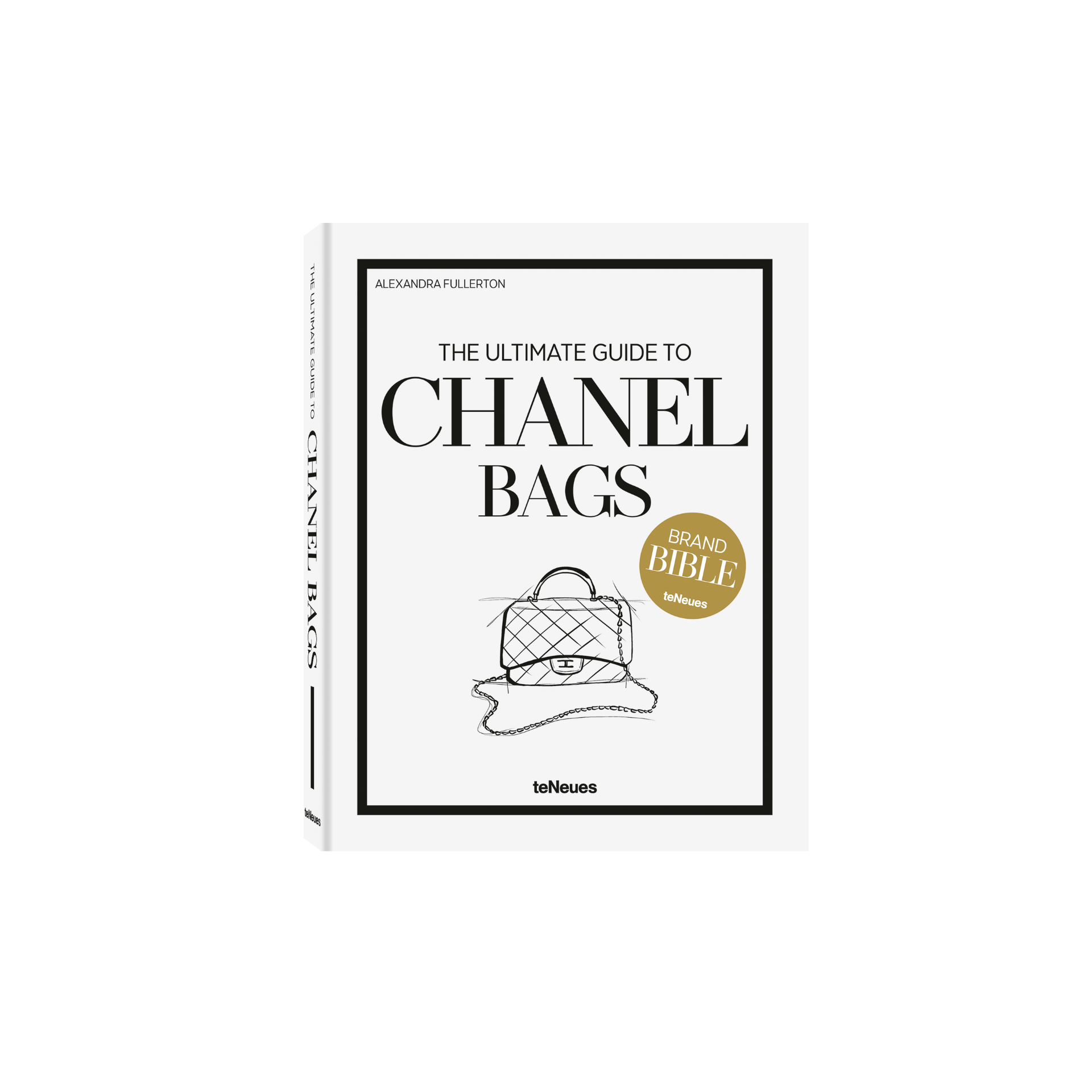 Book titled 'The Ultimate Guide to Chanel Bags' on a white background