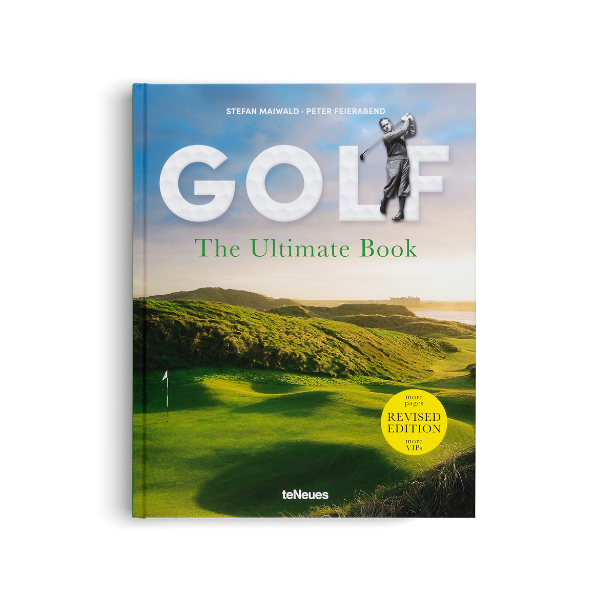 Book titled 'Golf: The Ultimate Book' with a golf course image on the cover.