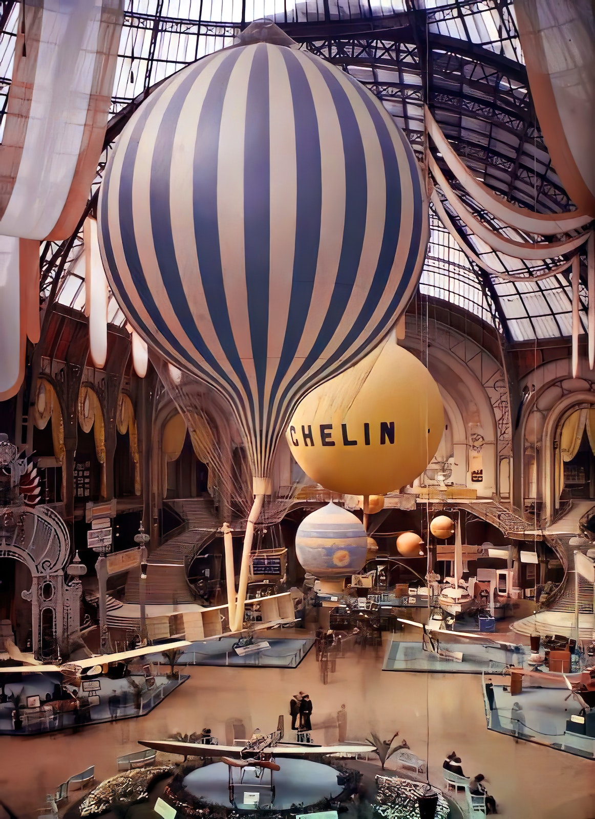 Image: The first Paris Air Show, held at the Grand Palais, France, photographed by L.on Gimpel, September 30, 1909. The Colors of Life, gestalten 2023