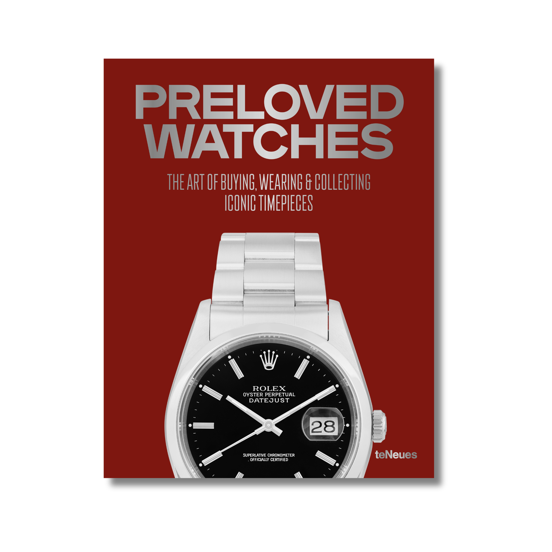 Book cover of 'Preloved Watches' with a silver watch on a red background