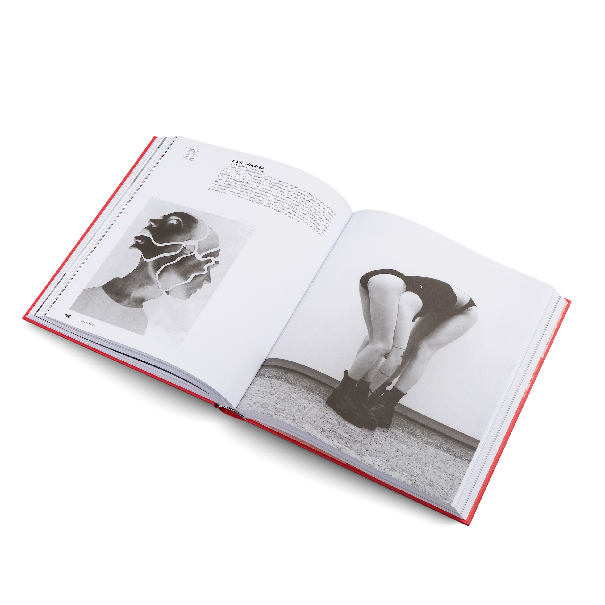 Artist Jesse Draxler has described his collage works as “analogue.” The presence of his hand is clear in his work, which ranges from typography and photography to painting.