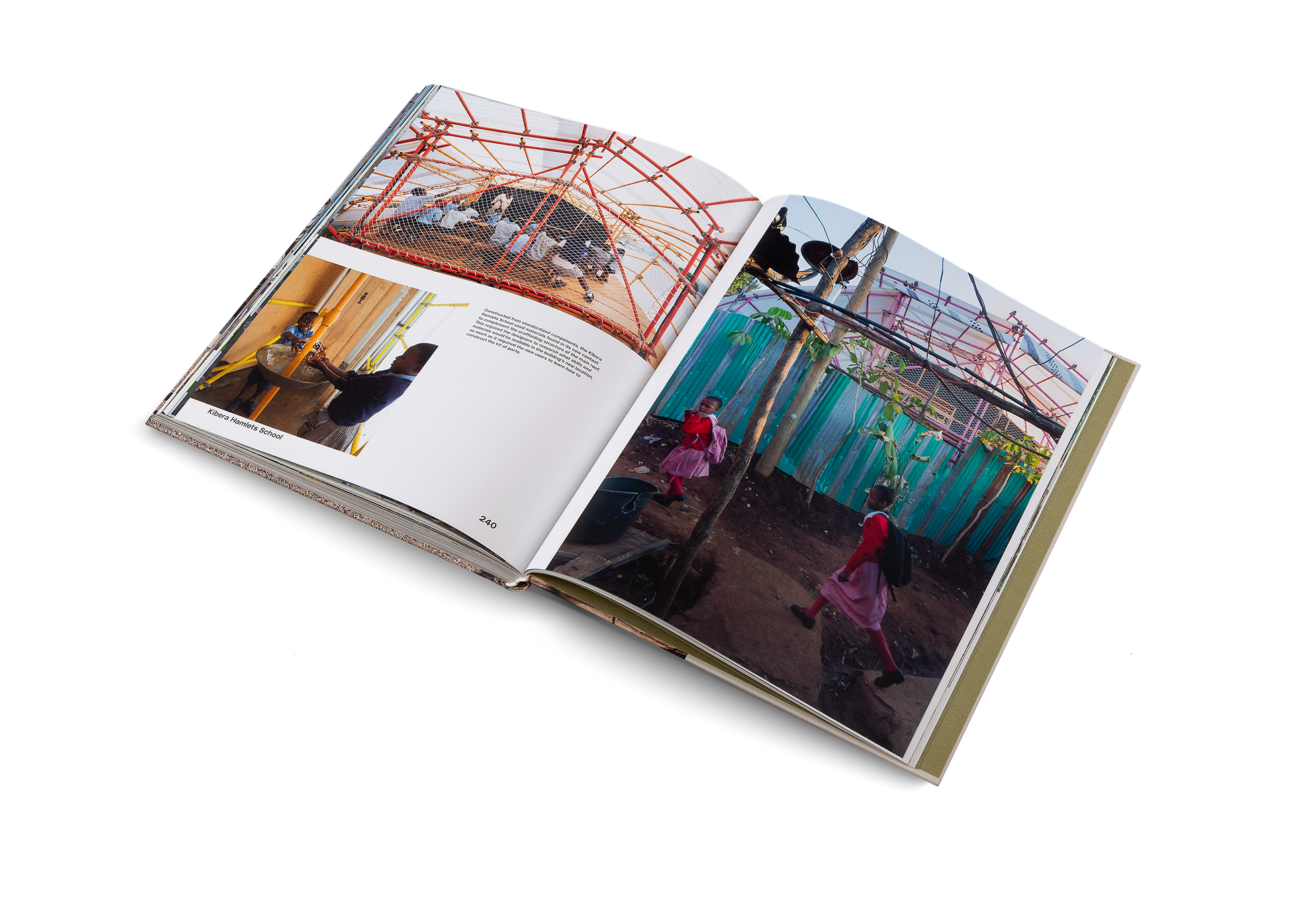 Constructed from standardized components, the Kibera Hamlets School is designed by architects SelgasCano and Helloeverything. The building used materials found in its new context to complement the scaffolding structure of the main roof. This required the designers to research what skills and materials would be available in the building’s new location, as much as it required the new users to learn how to construct the kit of parts. Find out more about this project in Building for Change by Ruth Lang.