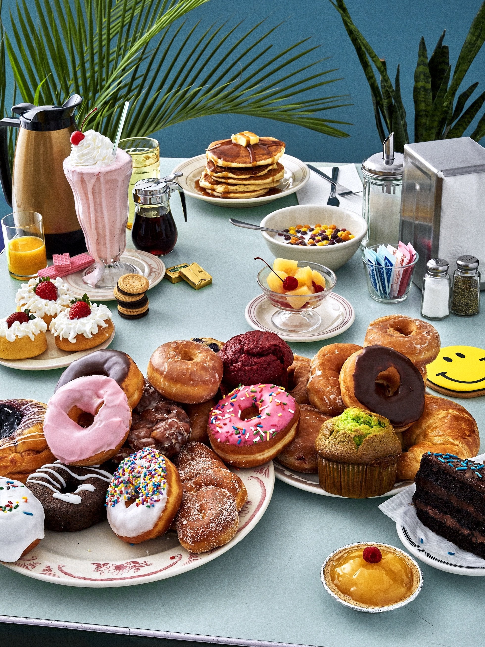 Donuts muffins and pancakes staging in Visual Feast
