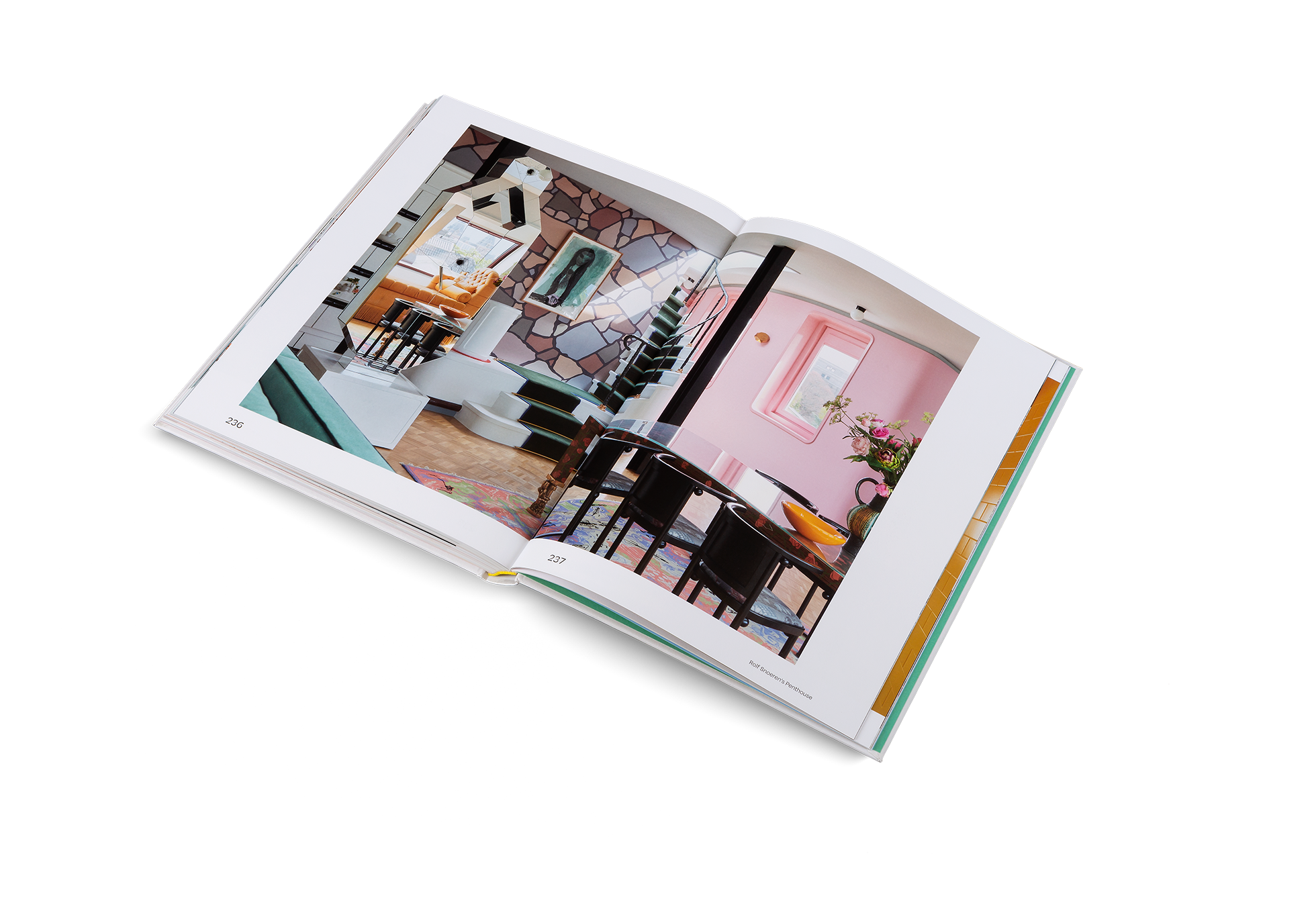 Rolf's Apartment and its pink walls are featured on House of Joy, a book about playful interior design by gestalten.