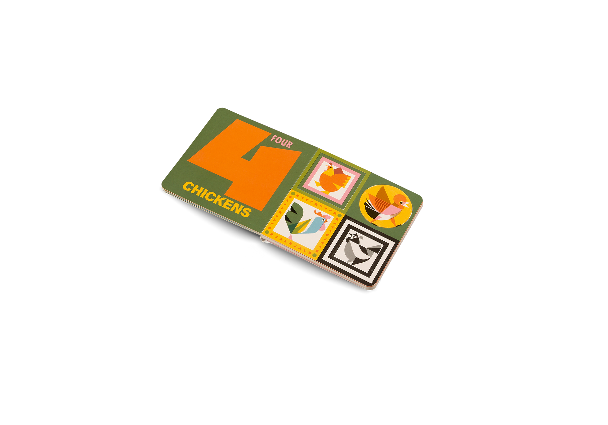 Four chickens in How Many Birds by Little Gestalten