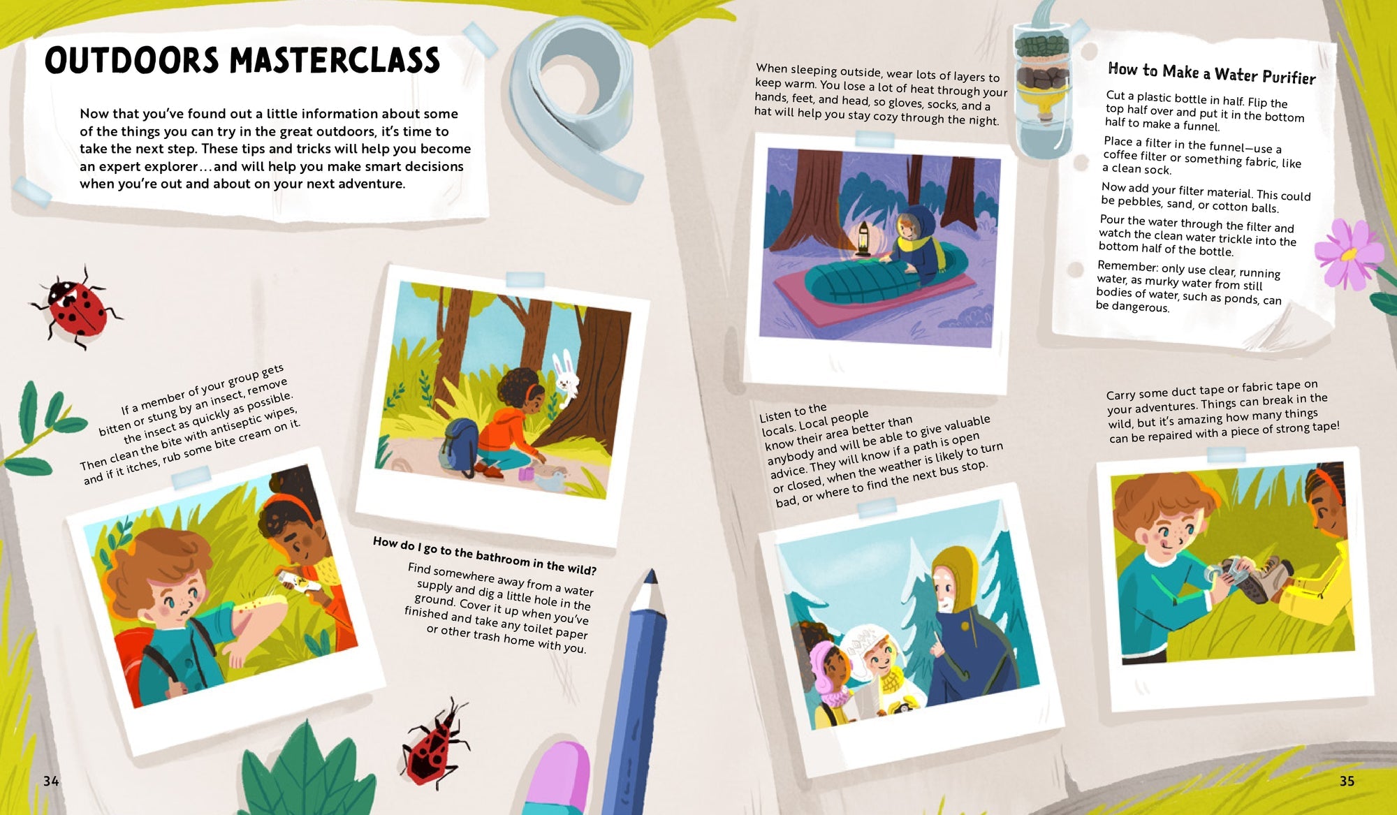 Outdoors masterclass in the children's book Young Adventurers by Little Gestalten.