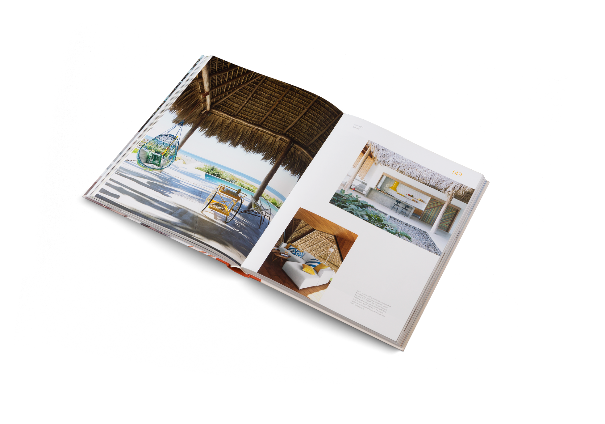 In Can Pep, a cozier, upper-level living area looks down over the main living space.