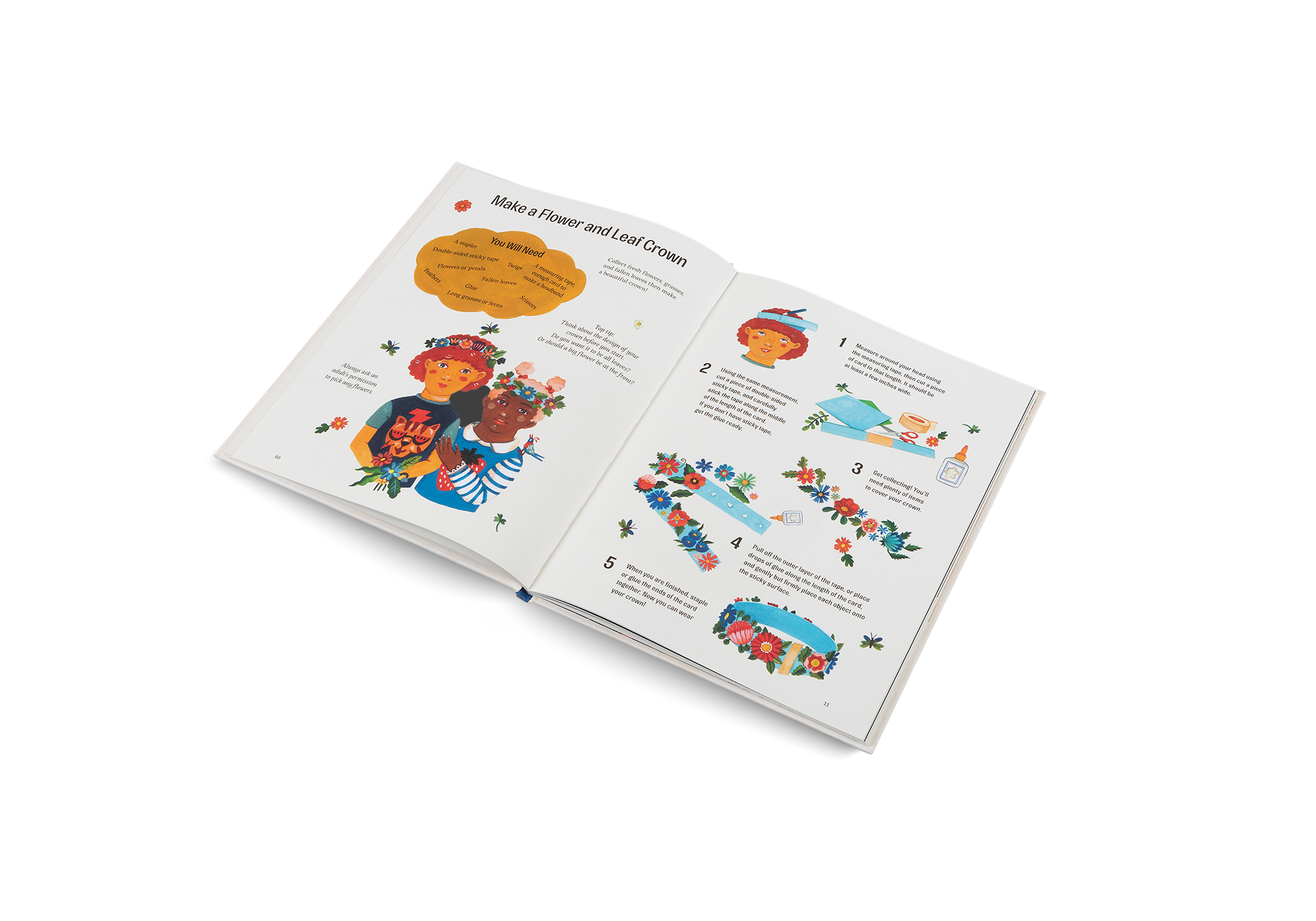 Make a beautiful flower crown with Little Green Fingers, a book by Little Gestalten