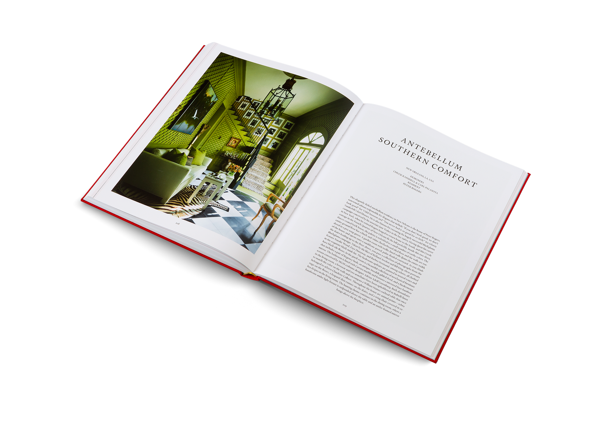 The bedrooms upstairs are painted in neutral tones and have black-tile floors. In the guest room is a beautiful collection of neoclassical furniture that includes a pair of Regency beds, an antique Swedish gilded stool, and a Biedermeier mirror. Discover this project designed by Chuck Randell and Carl Palasota in Living to the Max.