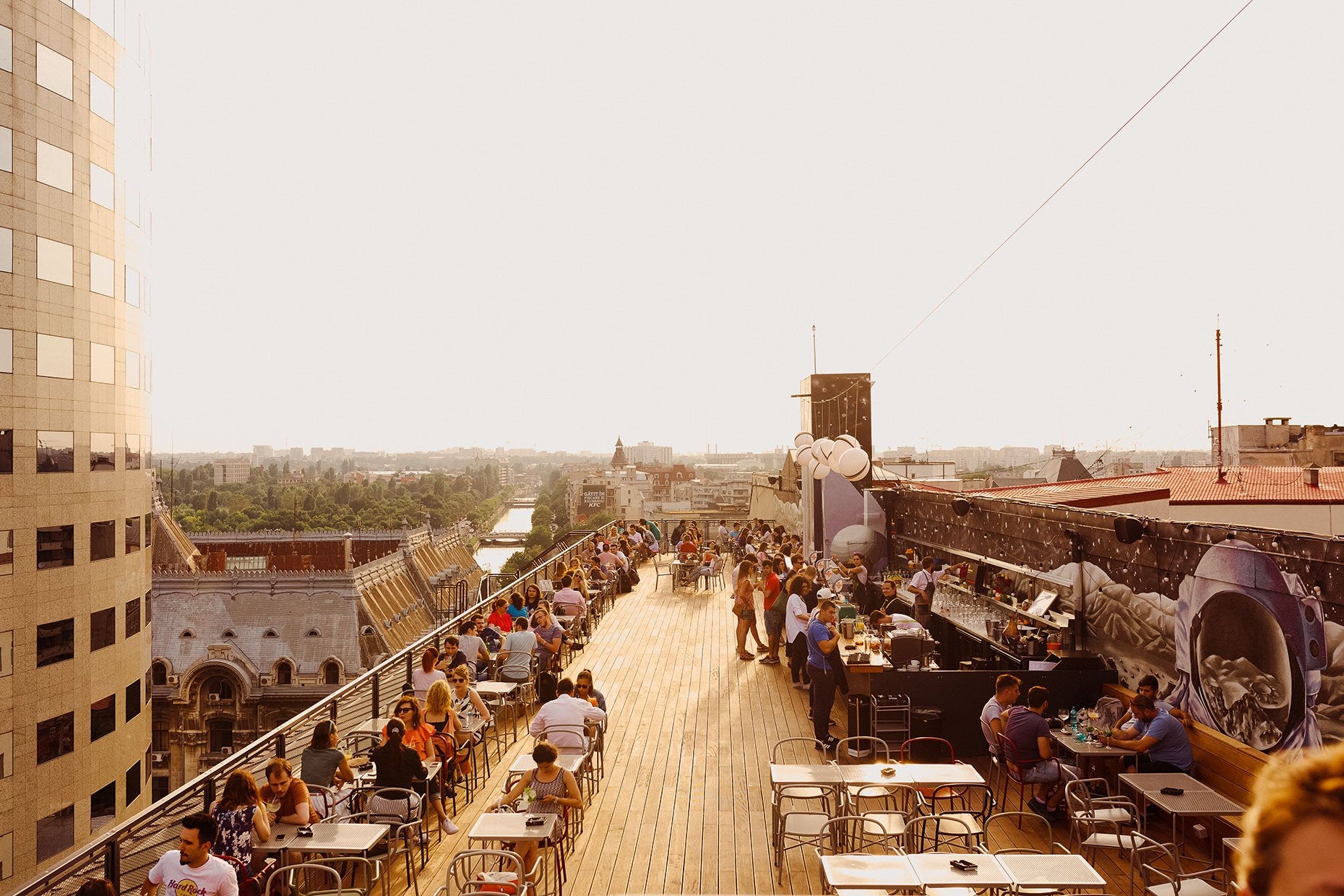 Rooftop terrace in the city