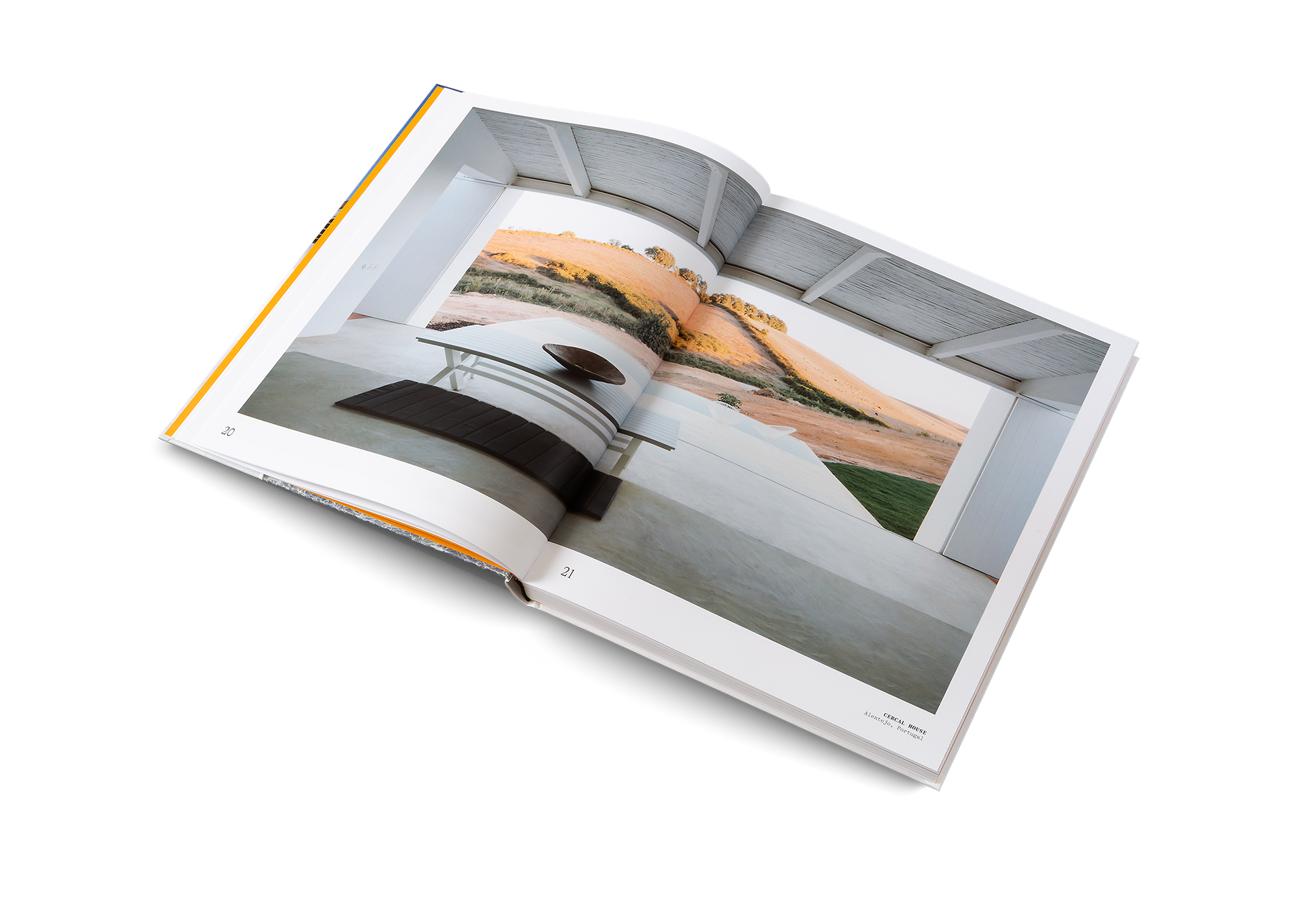 Cercal House is set into a sloping site in Alentejo in southern Portugal. Conscious of the house’s relationship with the rolling, dusty landscape, the Lisbon-based architecture firm Atelier Data recessed the monolithic white structure to minimize its visual presence and drew on a traditional gabled archetype for its form.