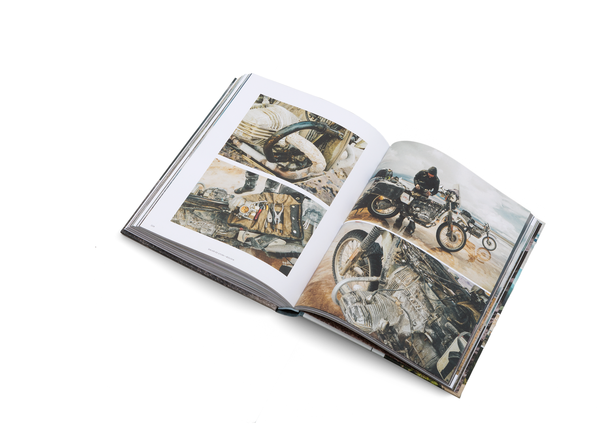 repairing a motorcycle in a road trip