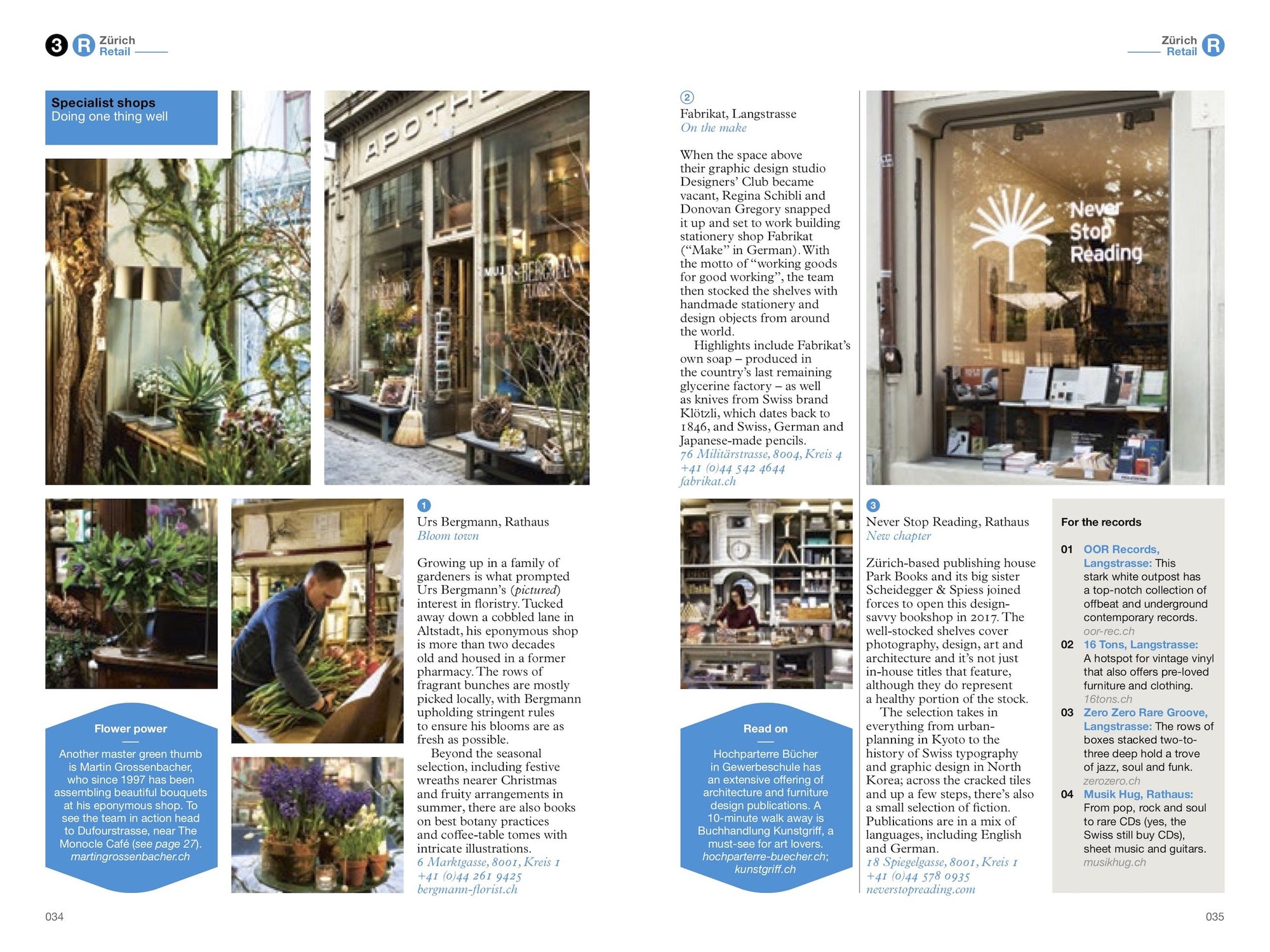 Specialist shops in The Monocle Travel Guide to Zurich, Geneva and Basel