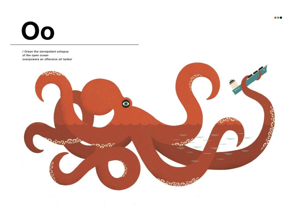 Alphabet book letter O