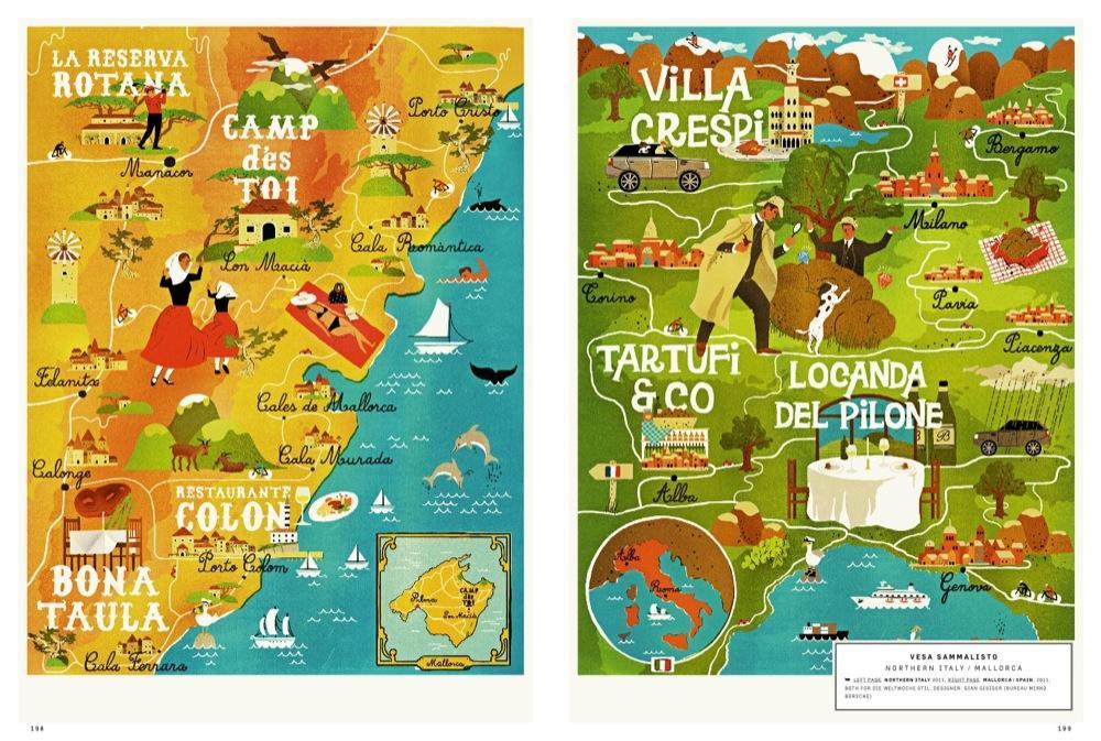 Illustrated maps of the world