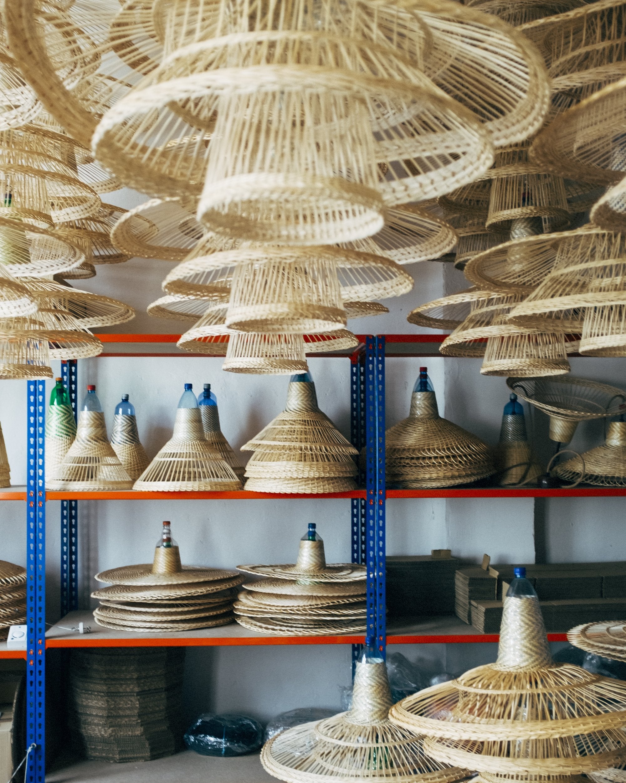 Designer Alvaro Catalán de Ocón reuses PET plastic bottles to create his lamps