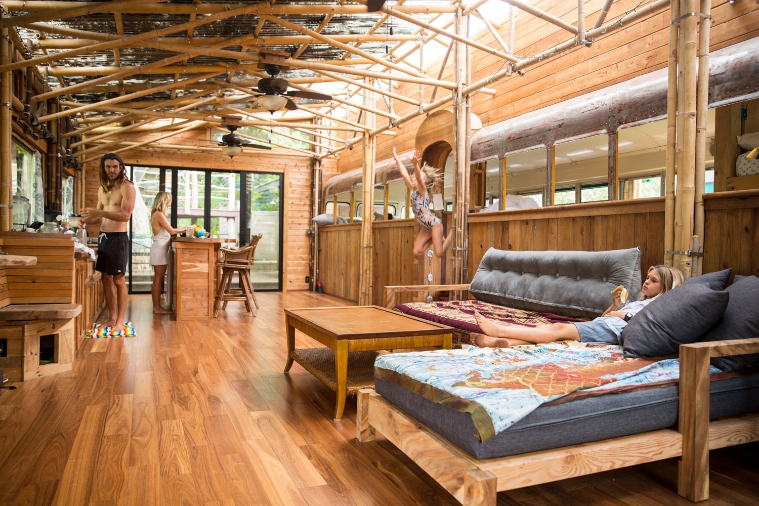 Aamion and Daize Goodwin live in a home that is something out of a childhood dream—it’s Peter Pan meets Swiss Family Robinson in Surf Shacks Vol. 2