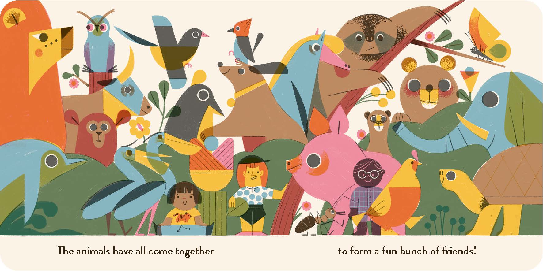 The animals have all come together to form a fun bunch of friends in The Animal Show by Little Gestalten and Marcos Farina
